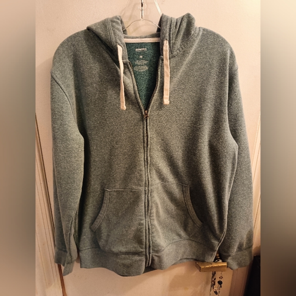 Sonoma Men's Medium Tealish Full Zip Hoodie